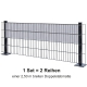 Sichtschutzelemente SET schwarz für 6-5-6er Doppelstabmatten - für 2 Reihen à 2,5m
