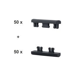 Abschluß-Clip SET anthrazitschwarz für eine 6-5-6er Doppelstabmatte à 2,5m