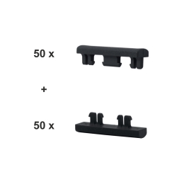Abschluß-Clip SET schwarz für eine 6-5-6er Doppelstabmatte à 2,5m