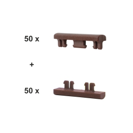 Abschluß-Clip SET braun für eine 6-5-6er Doppelstabmatte à 2,5m